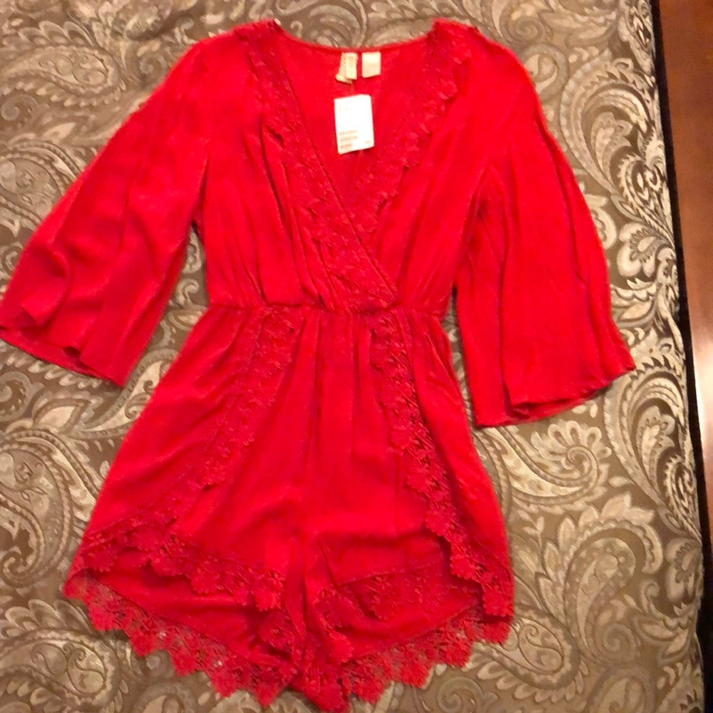 Red size small romper.
